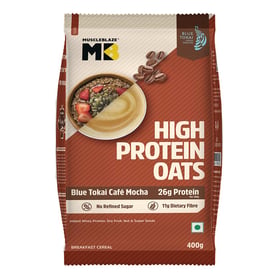 MuscleBlaze High Protein Oats, 400 g Blue Tokai Cafe Mocha