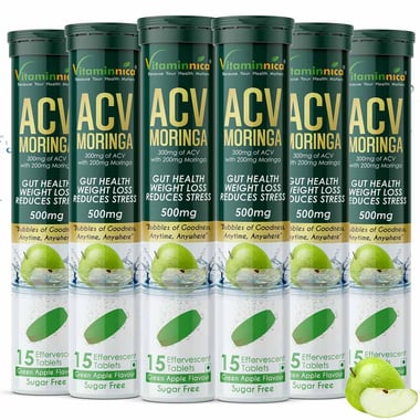 Vitaminnica ACV Moringa- 15 tablet(s) Green Apple (Pack of 6)
