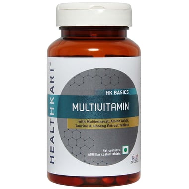 HealthKart Multivitamin with Multimineral (Old MRP), Amino Acids, Taurine & Ginseng Extract,  60 tablet(s)  Unflavoured 