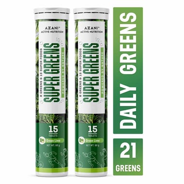 Azani Active Nutrition Super Greens, 15 tablet(s) Green Lime (Pack of 2)