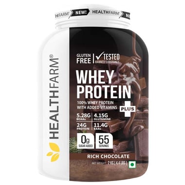 Healthfarm Whey Protein Plus, 4.4 lb Rich Chocolate