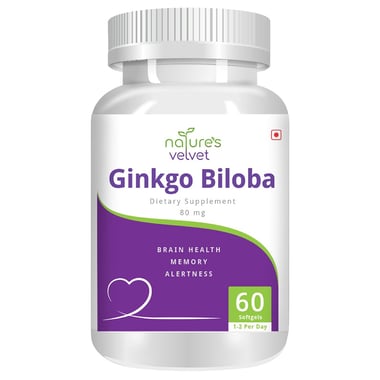 Natures Velvet Ginkgo Biloba Extract (80 mg), 60 softgels