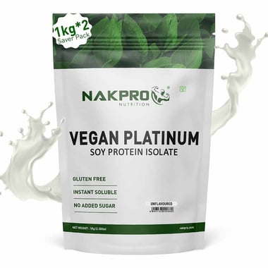 Nakpro Platinum Soy Protein Isolate,  2.2 lb  Unflavoured (Pack of 2) 