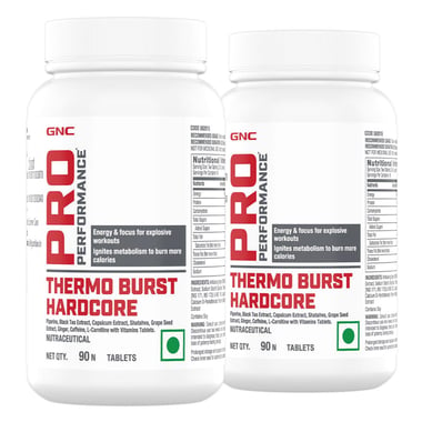 GNC Pro Performance Thermo Burst Hardcore, 90 tablet(s) Unflavoured (Pack of 2)