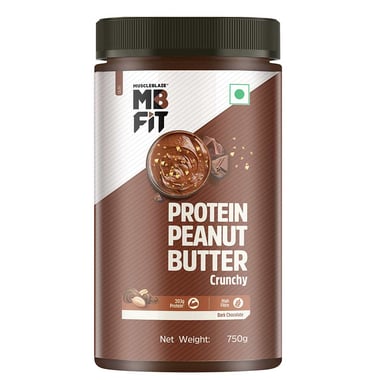 MuscleBlaze High Protein Peanut Butter, 0.750 kg Dark Chocolate Crunchy