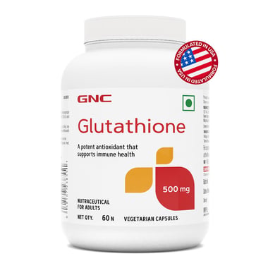 GNC Glutathione (500mg),  Unflavoured  60 veggie capsule(s) 