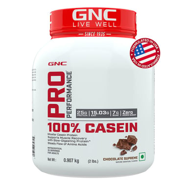 GNC Pro Performance 100% Casein Protein, 2 lb Chocolate Supreme