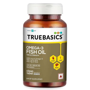 TrueBasics Fish Oil with 1250mg Omega-3 560mg EPA 400mg DHA OP,  30 capsules 