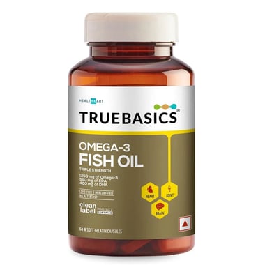 TrueBasics Fish Oil with 1250mg Omega-3 560mg EPA 400mg DHA OP, 60 capsules