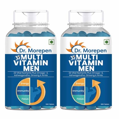 Dr. Morepen Multivitamin Men,  60 tablet(s)  Unflavoured (Pack of 2) 
