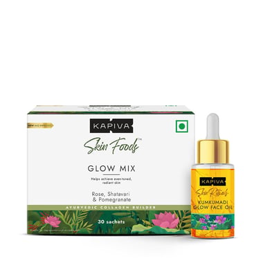 Kapiva Glow Mix 30 Sachets & Kumkumadi Glow Face Oil 30ml Combo,  2 Piece(s)/Pack  Unflavoured 