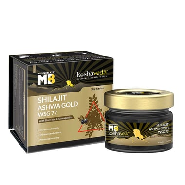Koshaveda Shilajit Ashwa Gold WSG-77 by MuscleBlaze, 20 g