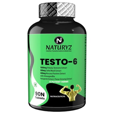 Naturyz Testo-6 Testosterone Booster Tribulus & Ashwagandha, 90 tablet(s) Unflavoured