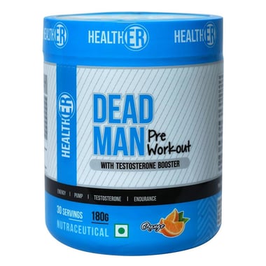 HealthER Dead Man Pre Workout with Testosterone Booster, 0.39 lb Blueberry