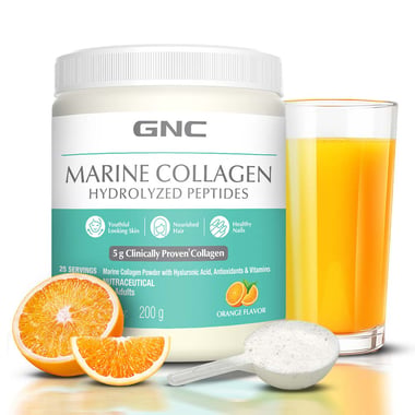 GNC Hydrolyzed Marine Collagen, 200 g Orange