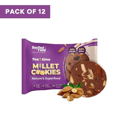 Beyond Food Millet Cookies, 30 g Cocoa Crunch Almond (Pack of 12)