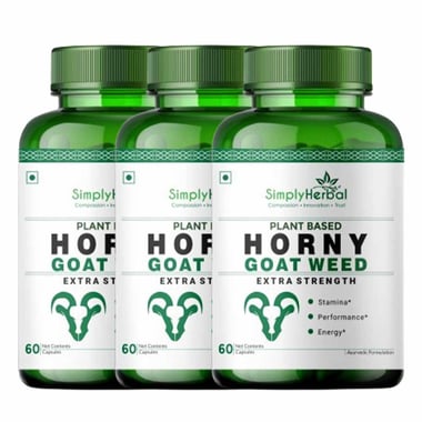 Simply Herbal Horny Goat Weed Extract (Pack of 3), 60 capsules