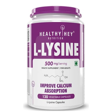 HealthyHey Nutrition L-Lysine,  120 capsules  Unflavoured 