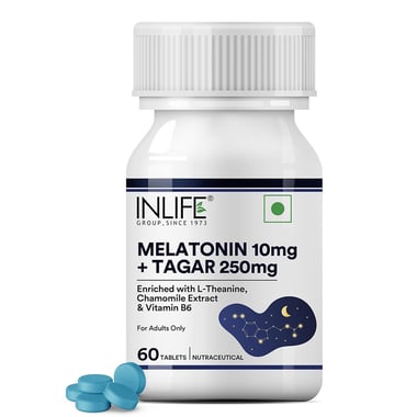 INLIFE Melatonin 10mg + Tagar 250mg,  60 tablet(s)  Unflavoured 