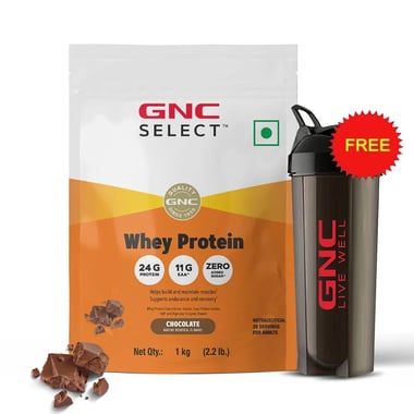 GNC Select Whey Protein, 2.2 lb Chocolate (with Shaker)