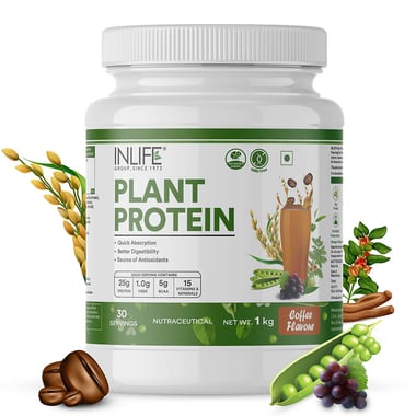 INLIFE Vegan Plant Protein,  2.2 lb  Coffee 