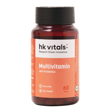 HealthKart HK Vitals Multivitamin with Probiotics,  60 tablet(s)  Unflavoured 
