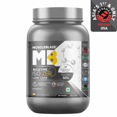 MuscleBlaze Biozyme Iso-Zero,  2.2 lb  Low Carb  Tropical Mango 