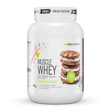 Healthfarm Muscle Whey,  2 lb  Cookie & Cream 