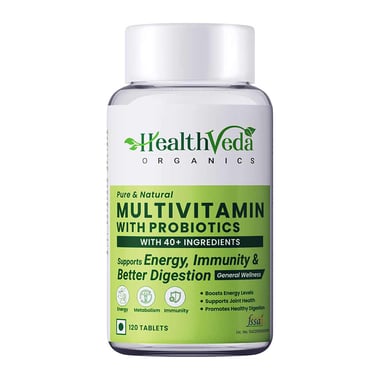 Health Veda Organics Multivitamin with Probiotics,  120 tablet(s)  Unflavoured 