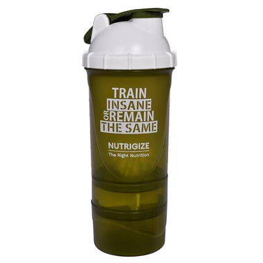 GHC 3-Compartment Shaker Bottle, Green 600 ml