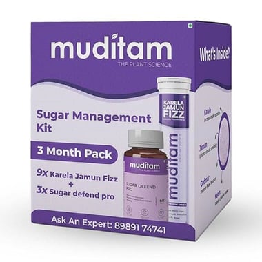 Muditam Sugar Management Kit (3 Month Pack), 1 Piece(s)/Pack
