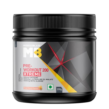MuscleBlaze PRE Workout 200 Xtreme,  0.44 lb  Fruit Punch 