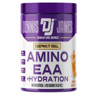 Dennis James Signature Series Amino EAA+ Hydration, Peach Iced Tea 0.92 lb 30 Servings