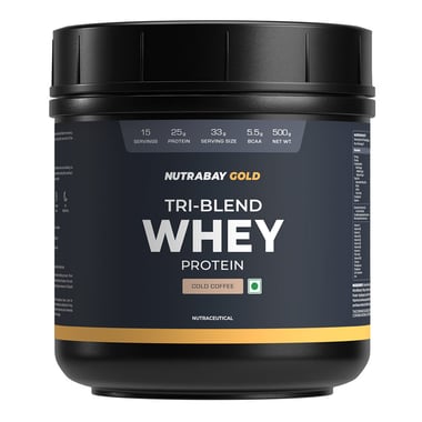 Nutrabay Gold Tri-Blend Whey Protein,  1.1 lb  Cafe Mocha 