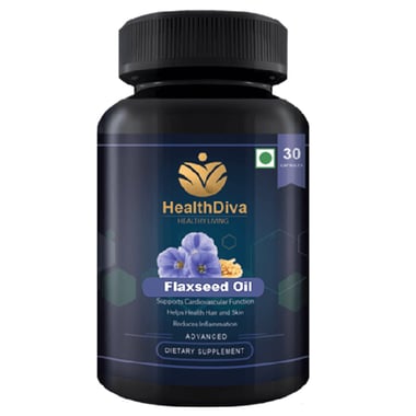 HealthDiva Flaxseed Oil,  30 capsules 