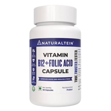 NATURALTEIN Vitamin B12 + Folic Acid,  60 capsules  Unflavoured 