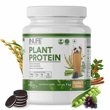 INLIFE Vegan Plant Protein,  2.2 lb  Cookies & Cream 