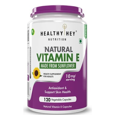 HealthyHey Nutrition Natural Vitamin E, 120 capsules