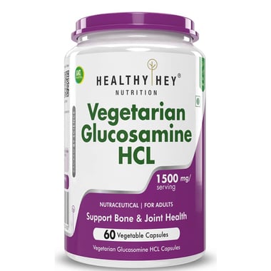 HealthyHey Nutrition Vegetarian Glucosamine HCL,  60 capsules 