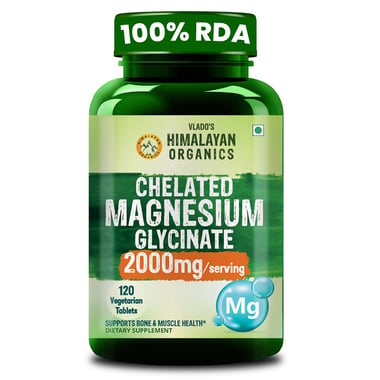 Vlado's Himalayan Organics Chelated Magnesium Glycinate 2000mg,  Unflavoured  120 tablet(s) 