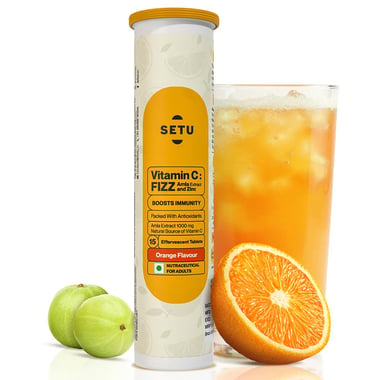 Setu Vitamin C Fizz Amla Extract,  15 tablet(s)  Orange 