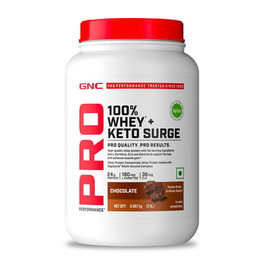 GNC Pro Performance 100% Whey + Keto Surge, 2 lb Chocolate