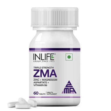 INLIFE ZMA (Zinc Magnesium Aspartate & Vitamin B6),  60 tablet(s)  Unflavoured 