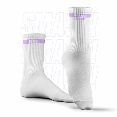 Smash Socks, White - Unstable but Jacked Socks Crew Length
