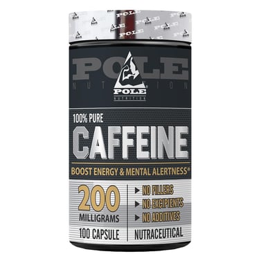 Pole Nutrition Caffeine 200mg, 100 capsules Unflavoured