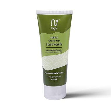 Nuuv Essentials Tulsi & Green Tea Face Wash,  100 ml  for Acne Prone Skin 