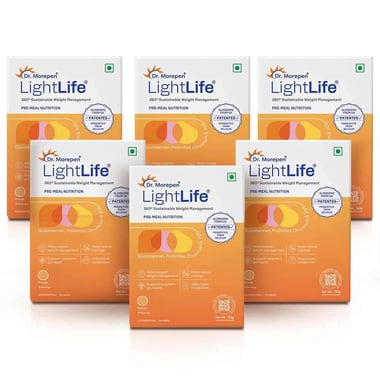 Dr. Morepen LightLife Pre-Meal Nutrition, 10 sachets/pack Orange (Pack of 6)