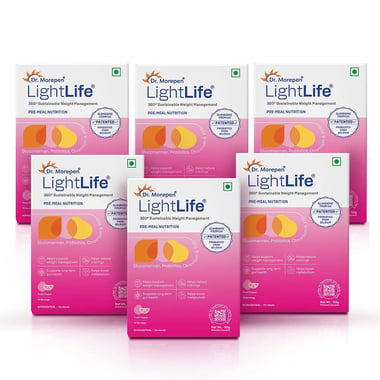 Dr. Morepen LightLife Pre-Meal Nutrition,  10 sachets/pack  Fruit Punch (Pack of 6) 