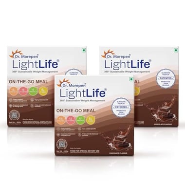 Dr. Morepen LightLife On-The-Go Meal, 5 sachets/pack Chocolate (Pack of 3)