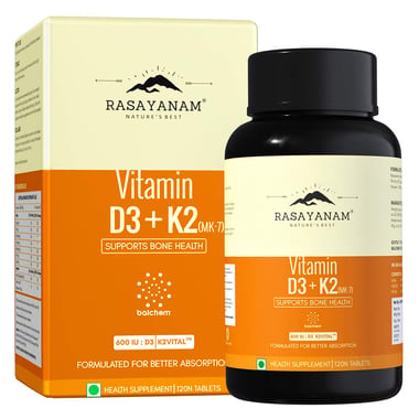 Rasayanam Vitamin D3 K2 (MK-7), 120 tablet(s) Unflavoured
